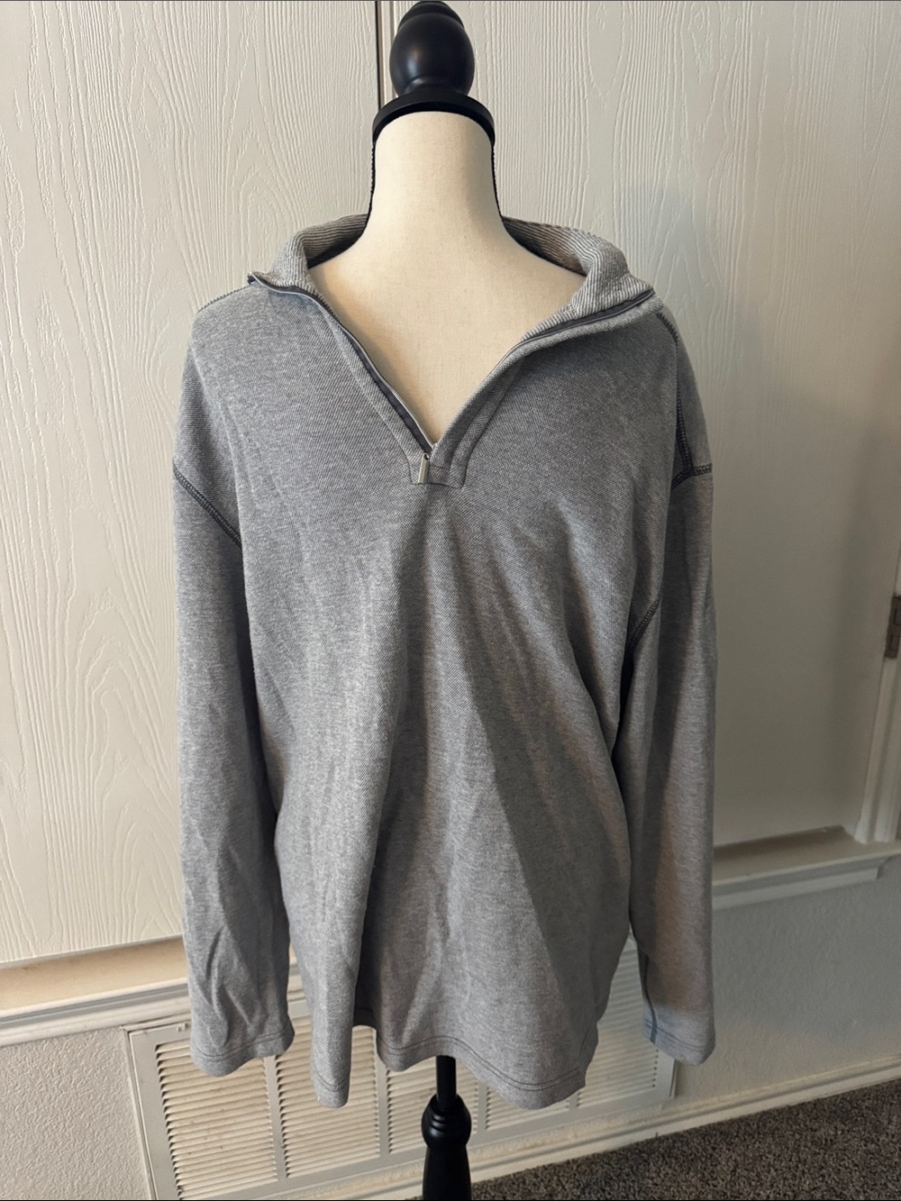 Kirklands Light Heather Gray Quarter-Zip Pullover